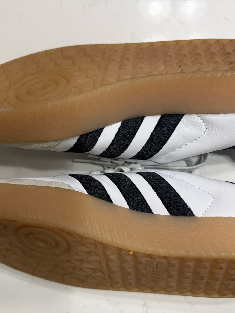 adidas White and Black Platform Sneakers with Gum Sole - Picture 2 of 3